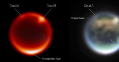韦伯和凯克望远镜联手追踪土星卫星土卫六上的云层