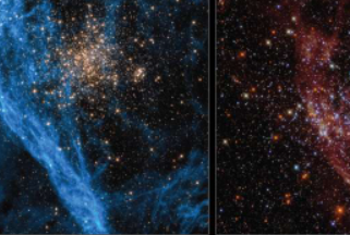 哈勃望远镜捕捉到一个不寻常星团的双重视角