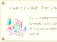 ipad mini6参数 详细,iPad mini