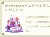mba和emba有什么区别是什么,EMBA与MBA的区别是什么?