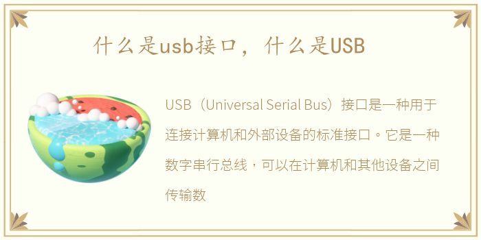 什么是usb接口，什么是USB