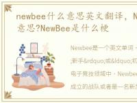 newbee什么意思英文翻译，NewBee是什么意思?NewBee是什么梗